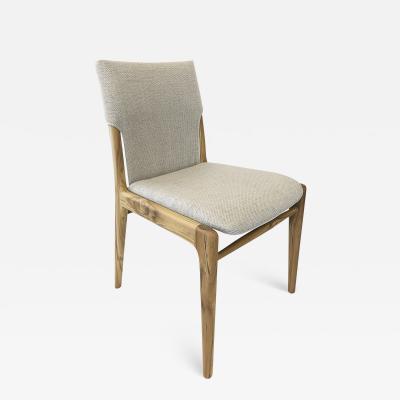  Uultis Design Tress Dining Chair in Light Fabric and Teak Finish set of 2