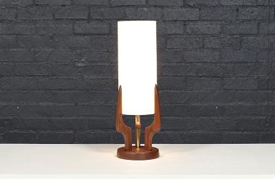 V H Woolums David Shreve Sculptural Walnut Table Lamp for V H Woolums