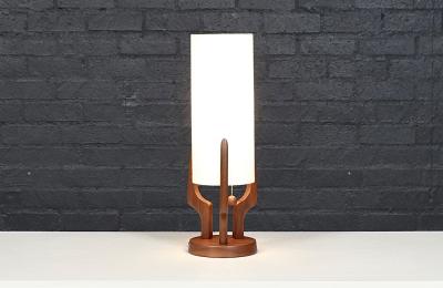  V H Woolums David Shreve Sculptural Walnut Table Lamp for V H Woolums