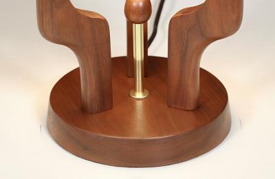  V H Woolums David Shreve Sculptural Walnut Table Lamp for V H Woolums
