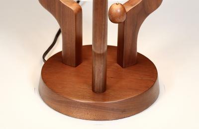  V H Woolums David Shreve Sculptural Walnut Table Lamp for V H Woolums