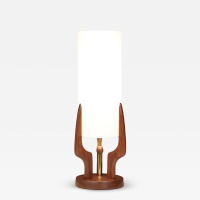  V H Woolums David Shreve Sculptural Walnut Table Lamp for V H Woolums