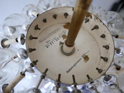  VEB Leuchten Huge Mid Century Modern 13 Flamed Glass Sputnik Chandelier or Pendant Lamp 1960s