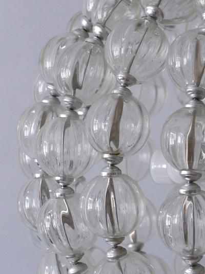 VEB Leuchten Huge Mid Century Modern 13 Flamed Glass Sputnik Chandelier or Pendant Lamp 1960s