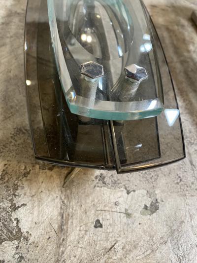  VECA Pair of 2 Italian Double Glass Sconces By VECA 1980s