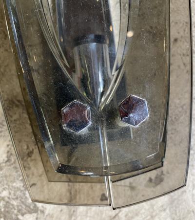  VECA Pair of 2 Italian Double Glass Sconces By VECA 1980s