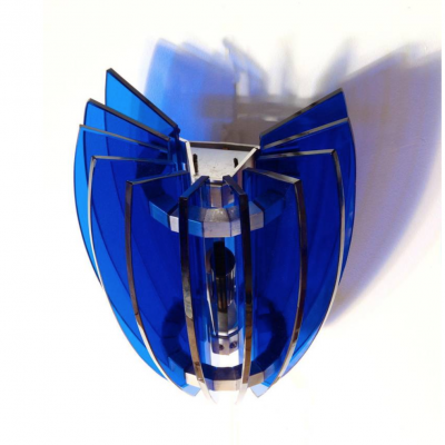  VECA Pair of Sconces by Veca Milano in Cobalt Blue Italy 1970