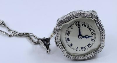  Vacheron Constantin Platinum Art Deco Pendant Watch