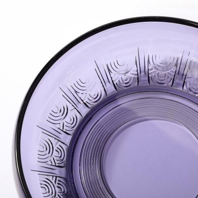  Val St Lambert Val Saint Lambert Art Deco Style Pressed Glass Bowl in Prussian Blue by Val St Lambert