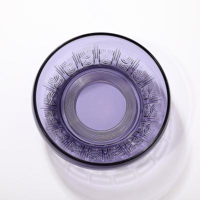  Val St Lambert Val Saint Lambert Art Deco Style Pressed Glass Bowl in Prussian Blue by Val St Lambert