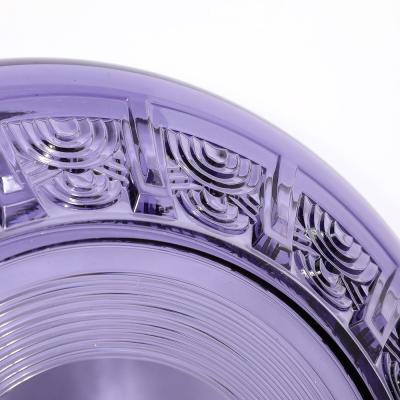  Val St Lambert Val Saint Lambert Art Deco Style Pressed Glass Bowl in Prussian Blue by Val St Lambert