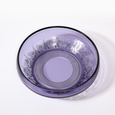  Val St Lambert Val Saint Lambert Art Deco Style Pressed Glass Bowl in Prussian Blue by Val St Lambert