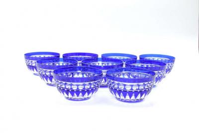  Val St Lambert Val Saint Lambert Cut Crystal Tableware Serving Bowl Service 9 People