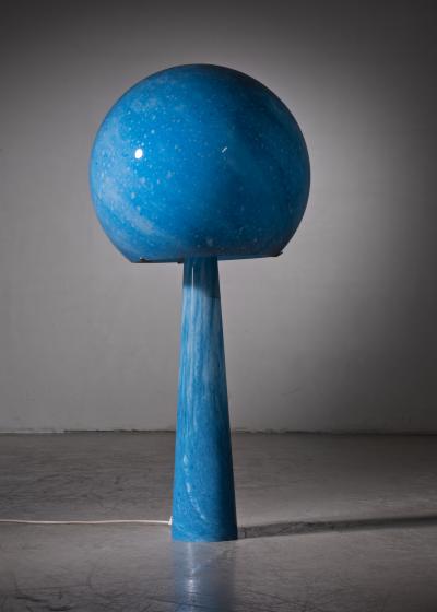  Val St Lambert Val Saint Lambert Extraordinary large blue glass Val Saint Lambert floor lamp 1973
