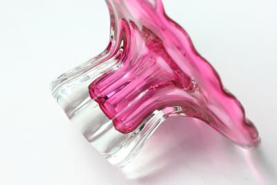  Val St Lambert Val Saint Lambert Pinkish red Blown Glass Vase by Val St Lambert 1970 Belgium