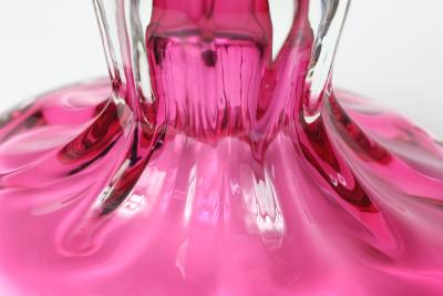  Val St Lambert Val Saint Lambert Pinkish red Blown Glass Vase by Val St Lambert 1970 Belgium