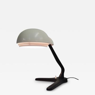  Valaistusty Alvar Aalto Table Lamp Model A704 in White and Black Leather Valaistusty 1950s