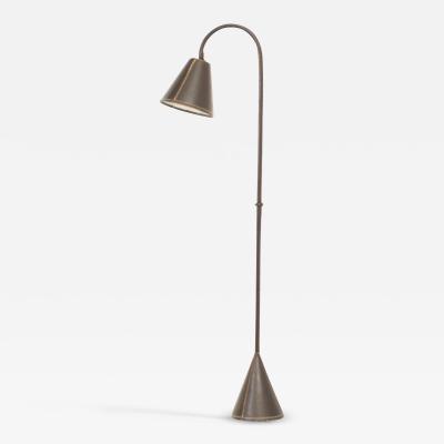  Valenti Brown Leather Floor Lamp by Valenti Spain 1950s