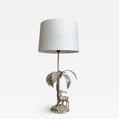  Valenti Spain Valenti Stag Silver Table Lamp 1970s