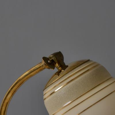 Valinte OY 1950s Glass and Brass Table Lamp in the Manner of Paavo Tynell for Valinte Oy