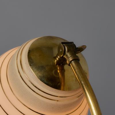  Valinte OY 1950s Glass and Brass Table Lamp in the Manner of Paavo Tynell for Valinte Oy