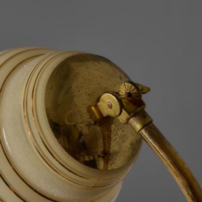  Valinte OY 1950s Glass and Brass Table Lamp in the Manner of Paavo Tynell for Valinte Oy