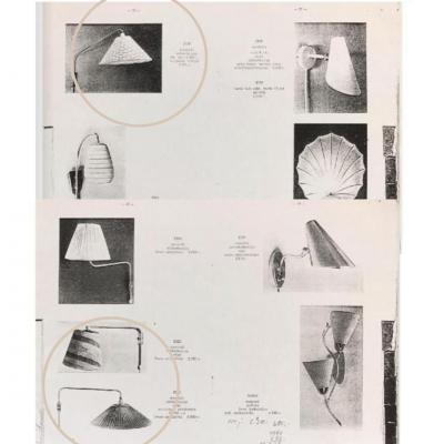  Valinte OY 1950s Valinte Oy Rattan Brass Plug In Wall Lamp in the Manner of Paavo Tynell