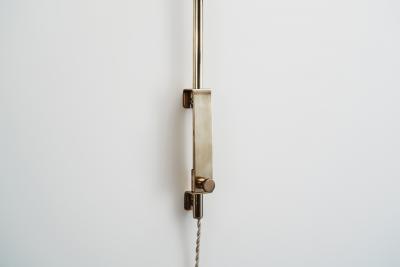  Valinte OY Model 2322 Brass Wall Lamp with Woven Dome Shade by Valinte Oy Finland 1950s