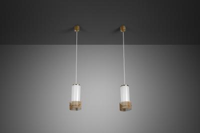  Valinte OY Pair of Opal Glass and Metal Lamps for Valinte Oy Attr Finland Mid 20th C
