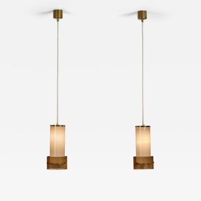  Valinte OY Pair of Opal Glass and Metal Lamps for Valinte Oy Attr Finland Mid 20th C
