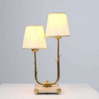  Valinte OY Rare Organic Table Lamp Model 2430 2 in Brass Marble Valinte Finland 1950s