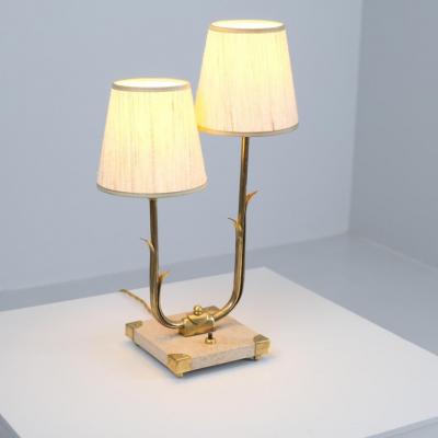  Valinte OY Rare Organic Table Lamp Model 2430 2 in Brass Marble Valinte Finland 1950s