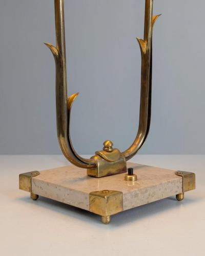  Valinte OY Rare Organic Table Lamp Model 2430 2 in Brass Marble Valinte Finland 1950s