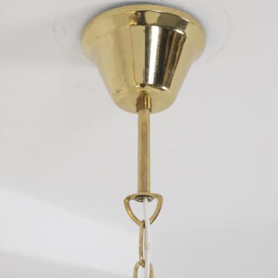  Valinte OY Set of Three Jugend Style Pendants in Milk Glass Brass Valinte Finland 1970s