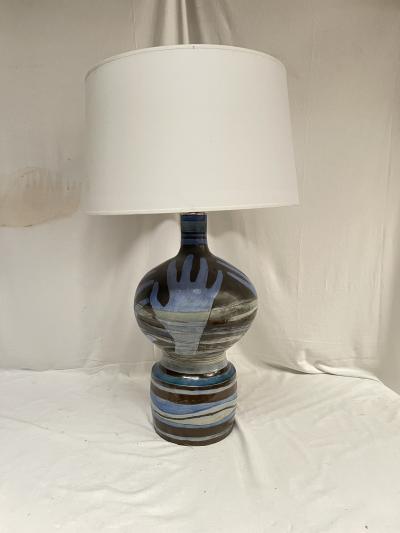  Vallauris 1960s hand ceramic lamp by Vallauris