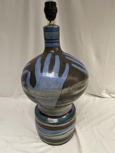  Vallauris 1960s hand ceramic lamp by Vallauris