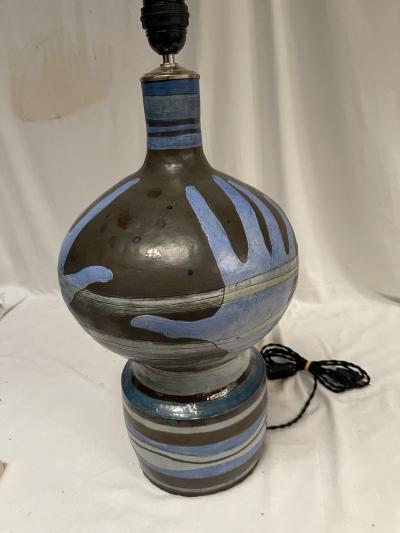  Vallauris 1960s hand ceramic lamp by Vallauris