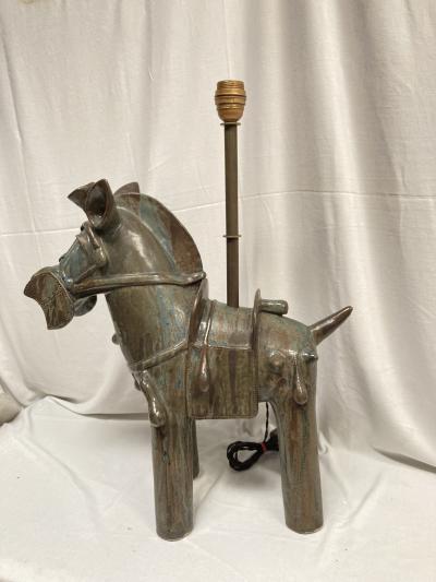 Vallauris 1970s Horse Studio Pottery Vallauris lamp