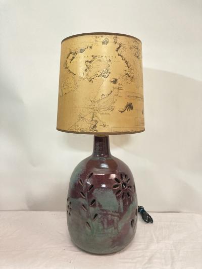  Vallauris 1970s Huge studio pottery lamp from Vallauris