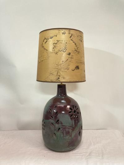  Vallauris 1970s Huge studio pottery lamp from Vallauris