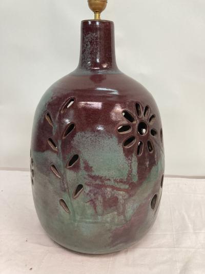  Vallauris 1970s Huge studio pottery lamp from Vallauris