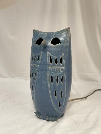  Vallauris 1970s Owl Studio pottery ceramic lamp by Vallauris