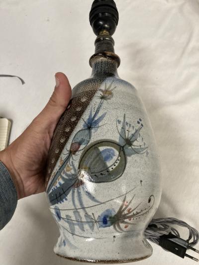  Vallauris 1970s Studio Pottery ceramic lamp by Vallauris