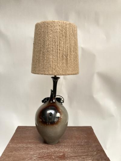  Vallauris 1970s Studio Pottery ceramic lamp signed