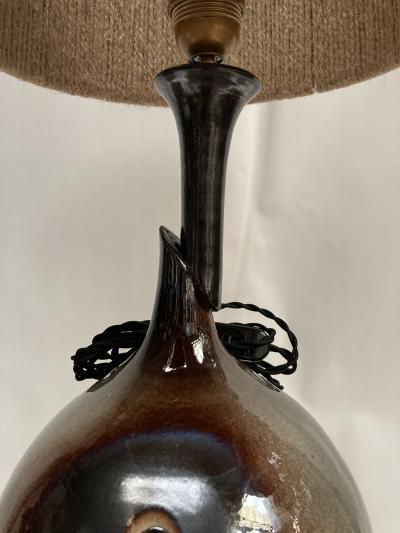  Vallauris 1970s Studio Pottery ceramic lamp signed