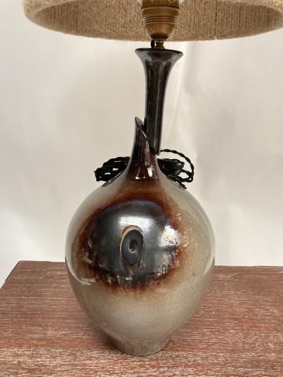  Vallauris 1970s Studio Pottery ceramic lamp signed