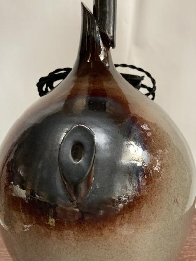  Vallauris 1970s Studio Pottery ceramic lamp signed