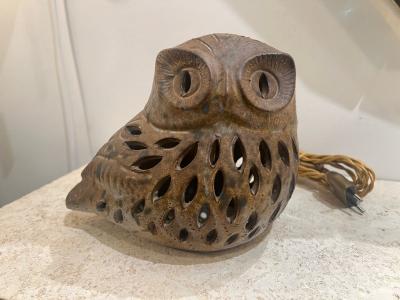  Vallauris 1970s Studio pottery Vallauris ceramic owl night lamp