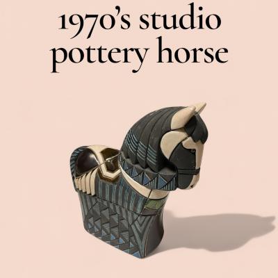 Vallauris 1970s Studio pottery ceramic horse attributed to Vallauris