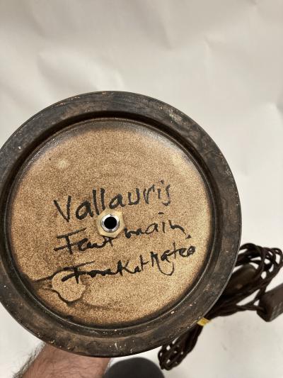  Vallauris 1970s Studio pottery ceramic lamp signed